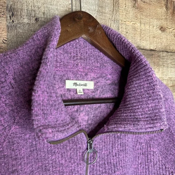 Madewell Fleece Half-Zip Popover Top Small - Picture 7 of 8